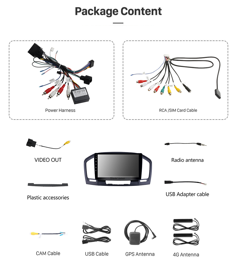 Seicane OEM 9-дюймовый Android 11.0 Radio для 2009-2013 Buick Regal Bluetooth Wifi HD с сенсорным экраном Музыка GPS-навигация Поддержка Carplay DAB + камера заднего вида