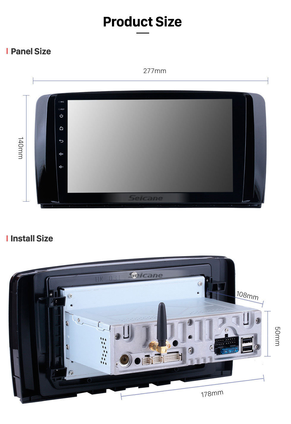 Seicane Android 11.0 Radio GPS Audio System for 2006-2013 Mercedes Benz R Class W251 R280 R300 R320 R350 R63 WiFi Bluetooth Music Mirror Link OBD2