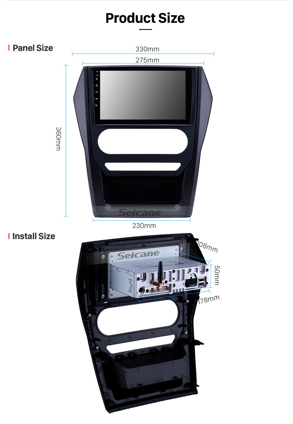 Seicane Pantalla táctil HD 2015 Mahindra Scorpio Auto A / C Android 11.0 9 pulgadas Navegación GPS Radio Bluetooth USB Carplay WIFI AUX apoyo DAB + OBD2