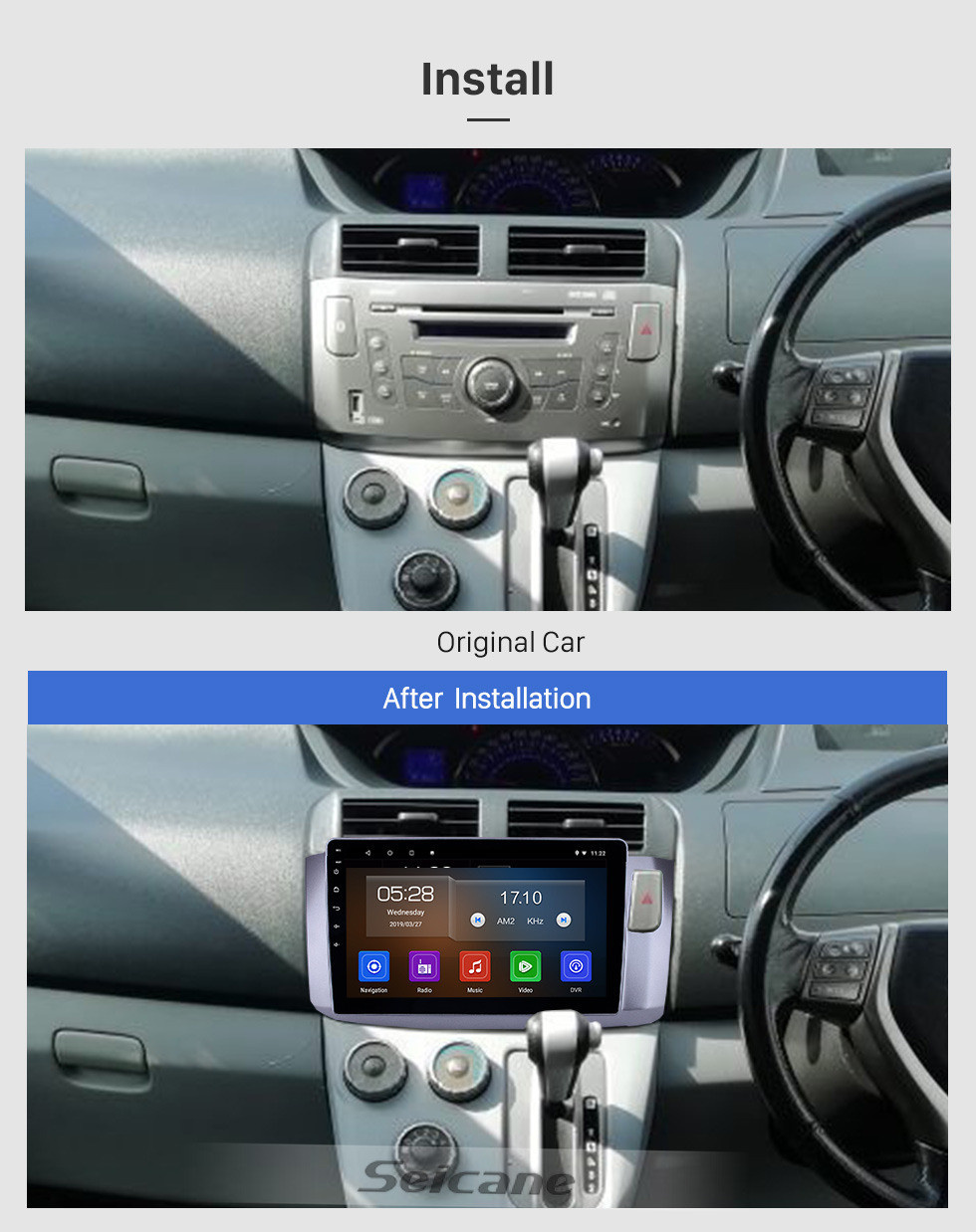 Seicane 10,1 pouces Android 11.0 Radio pour 2010 Perodua Alza Bluetooth HD à écran tactile Navigation GPS WIFI Carplay support USB TPMS DAB + OBD2 Télévision numérique