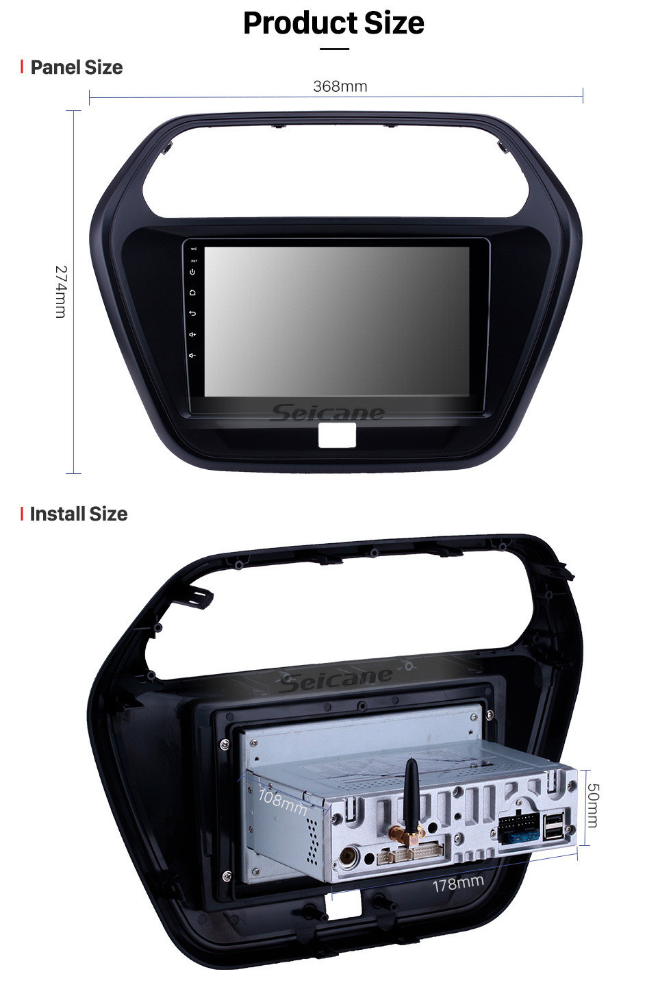 Seicane Android 11.0 9 pulgadas Radio de navegación GPS para 2015 Mahindra TUV300 con pantalla táctil de alta definición Carplay Bluetooth WIFI AUX asistencia Mirror Link OBD2 SWC