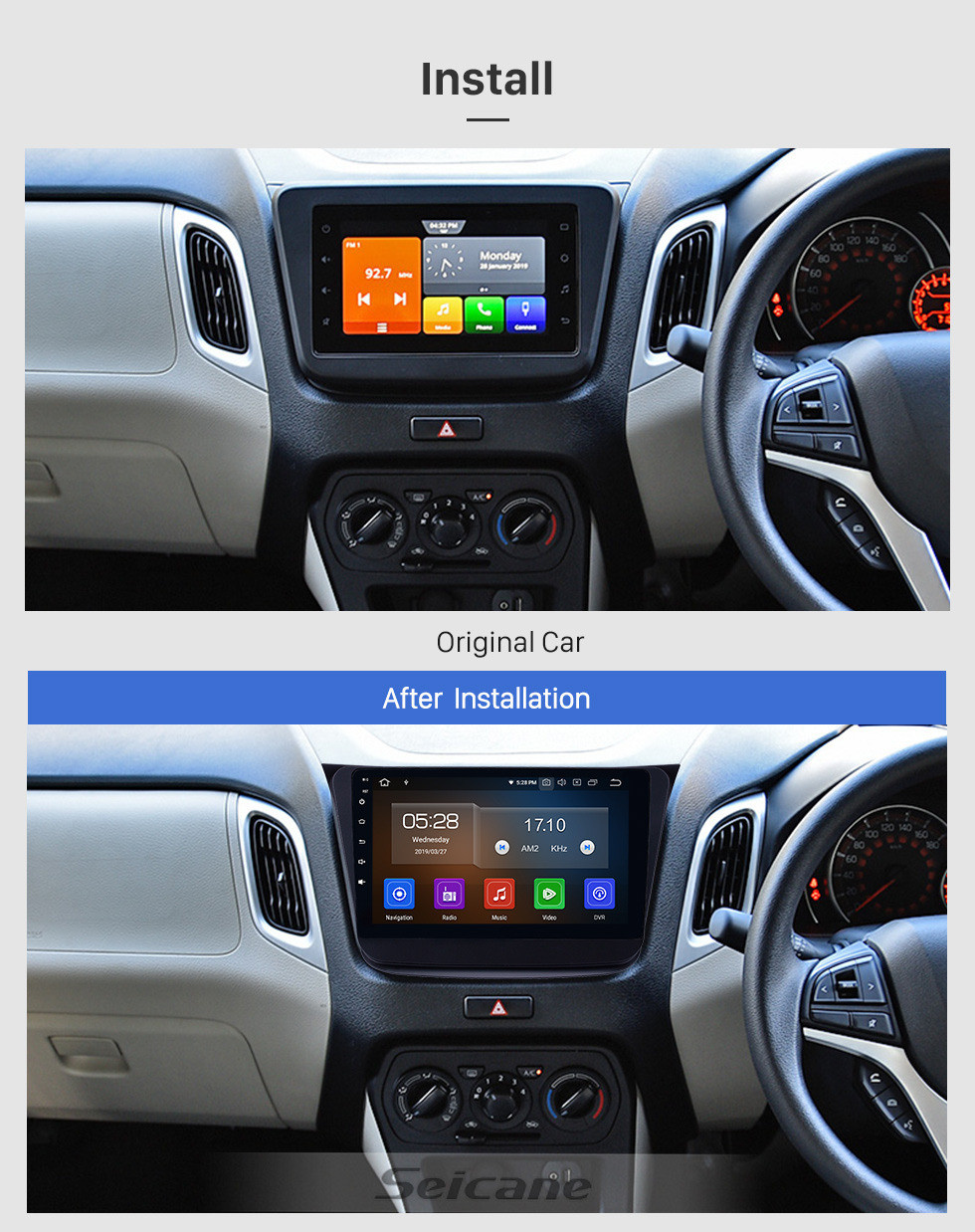 Seicane Android 11.0 9 inch GPS Navigation Radio for 2019 Suzuki Wagon-R with HD Touchscreen Carplay Bluetooth WIFI AUX support Mirror Link OBD2 SWC