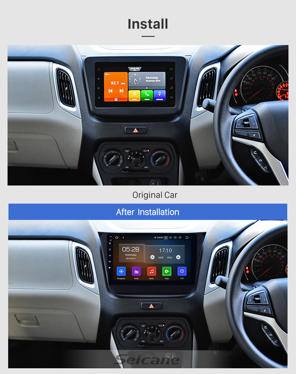 Seicane Android 11.0 Radio de navegación GPS de 9 pulgadas para 2019 Suzuki Wagon-R con pantalla táctil HD Carplay Bluetooth WIFI AUX compatible con Mirror Link OBD2 SWC