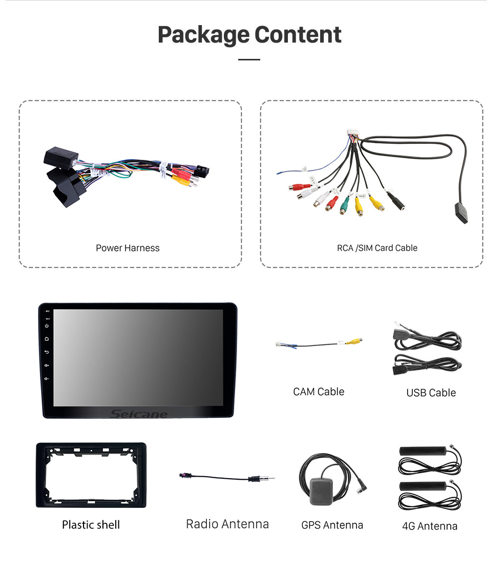 Seicane OEM 9 pulgadas Android 13.0 Radio para 2001-2008 Peugeot 307 Bluetooth WIFI HD Pantalla táctil Música Navegación GPS Carplay Soporte USB TV digital TPMS