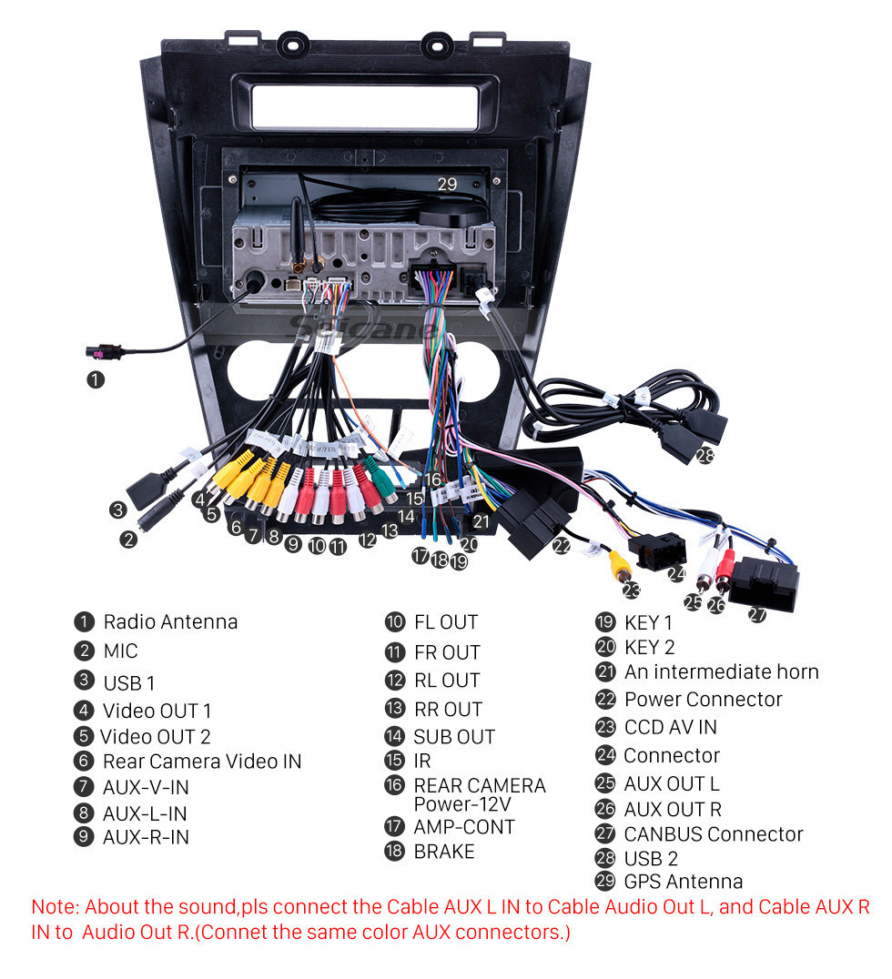 Seicane Radio Android 11.0 de 10.1 pulgadas para Ford Mondeo / Fusion 2009-2012 Pantalla táctil Bluetooth Navegación GPS Carplay Soporte USB TPMS Control del volante