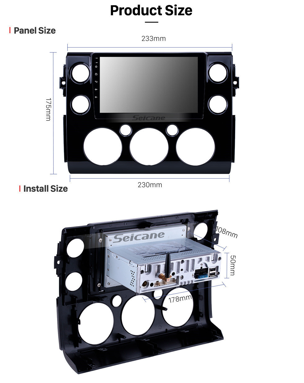 Seicane Android 12.0 para Toyota FJ Cruiser Radio 9 pulgadas Sistema de navegación GPS con Bluetooth HD Pantalla táctil Carplay compatible con SWC