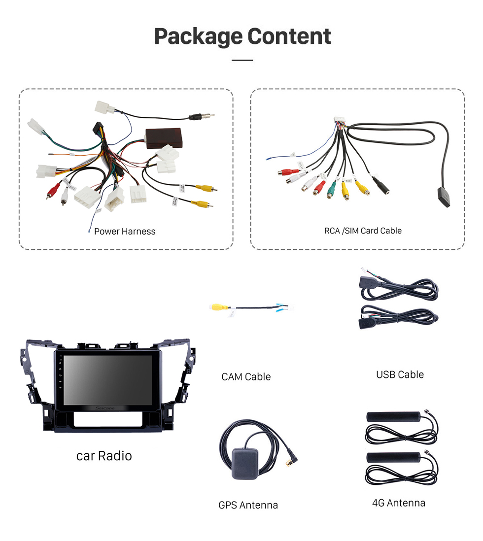 Seicane 2013-2018 Toyota RAV4 Conduite à gauche Android 13.0 9 pouces Navigation GPS HD Écran tactile Radio WIFI Bluetooth USB Prise en charge AUX Lecteur DVD SWC 1080P Caméra de recul OBD TPMS Carplay