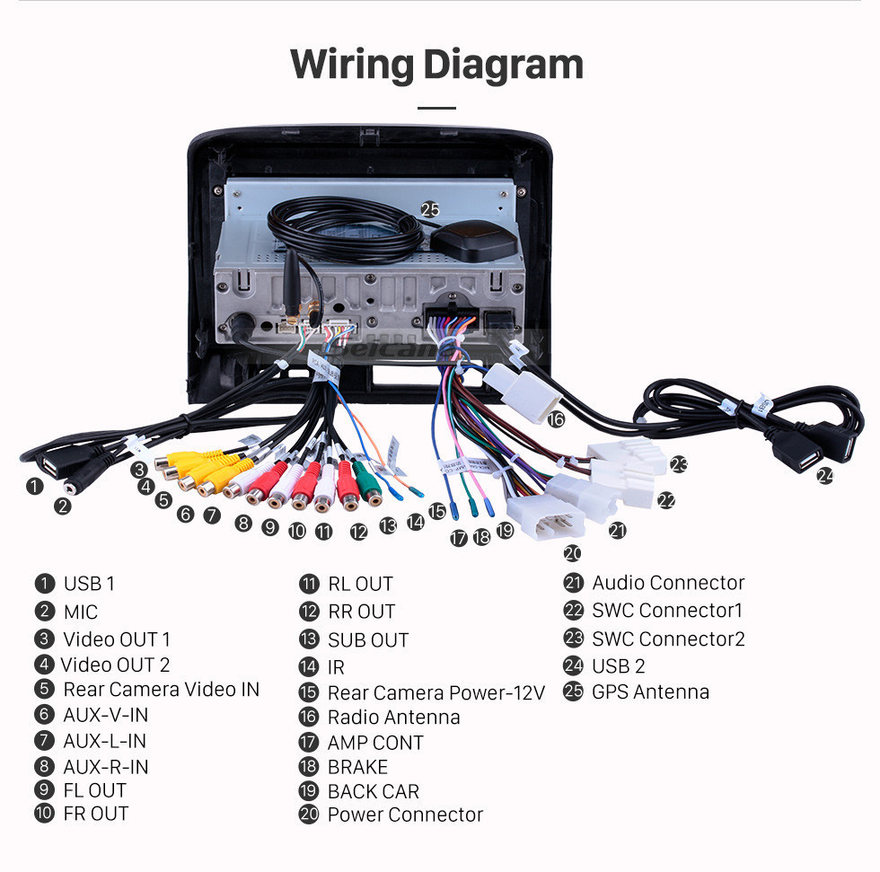 Seicane Android 11.0 Radio de navegación GPS de 9 pulgadas para 2004 Toyota Vios con pantalla táctil HD Carplay Bluetooth WIFI USB AUX compatible con Mirror Link OBD2 SWC