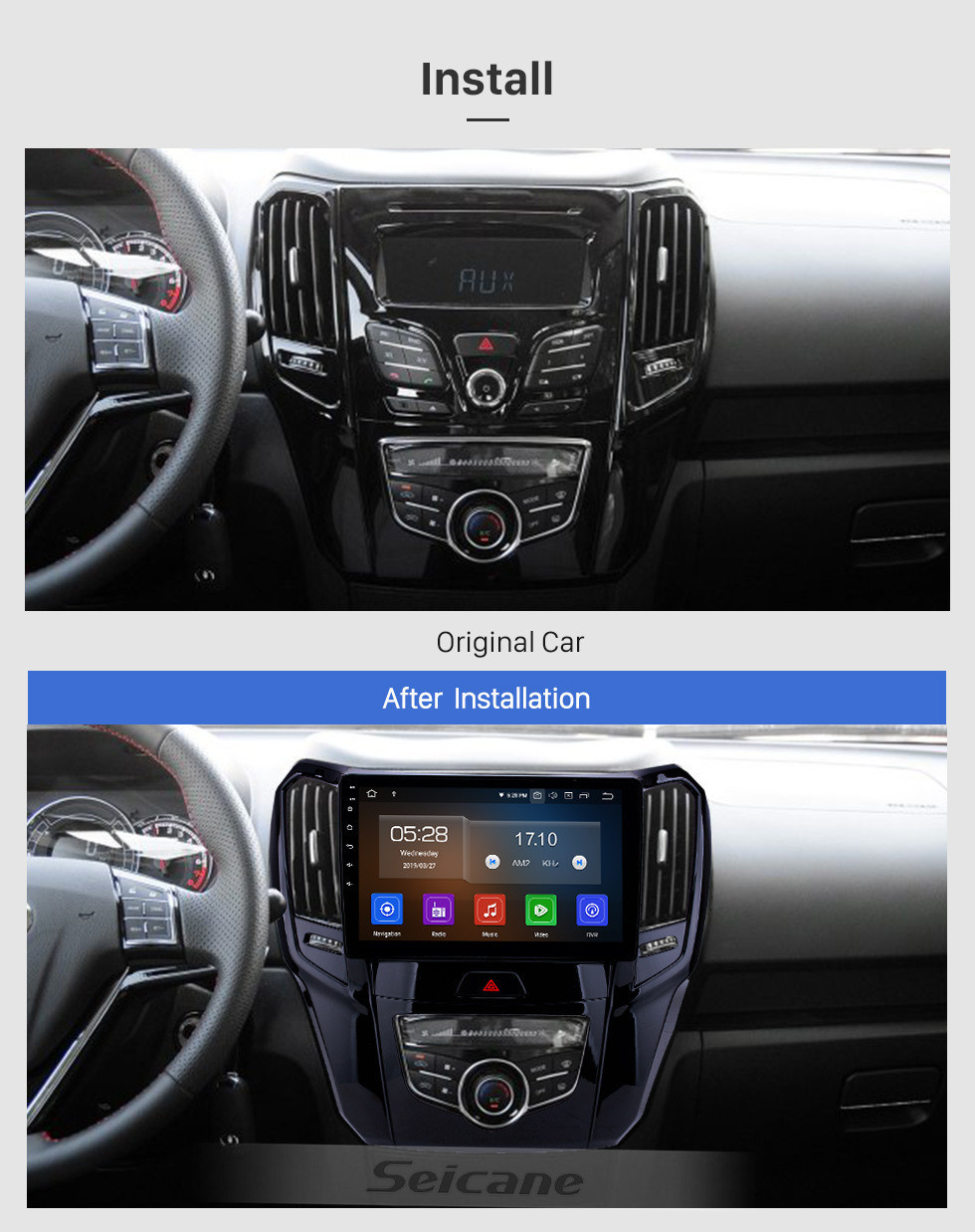 Seicane 10.1 pouces Android 11.0 Radio pour 2014 2015 Grande Muraille M4 Bluetooth Wifi HD Navigation GPS Navigation tactile Carplay USB support DVR OBD2 caméra de recul