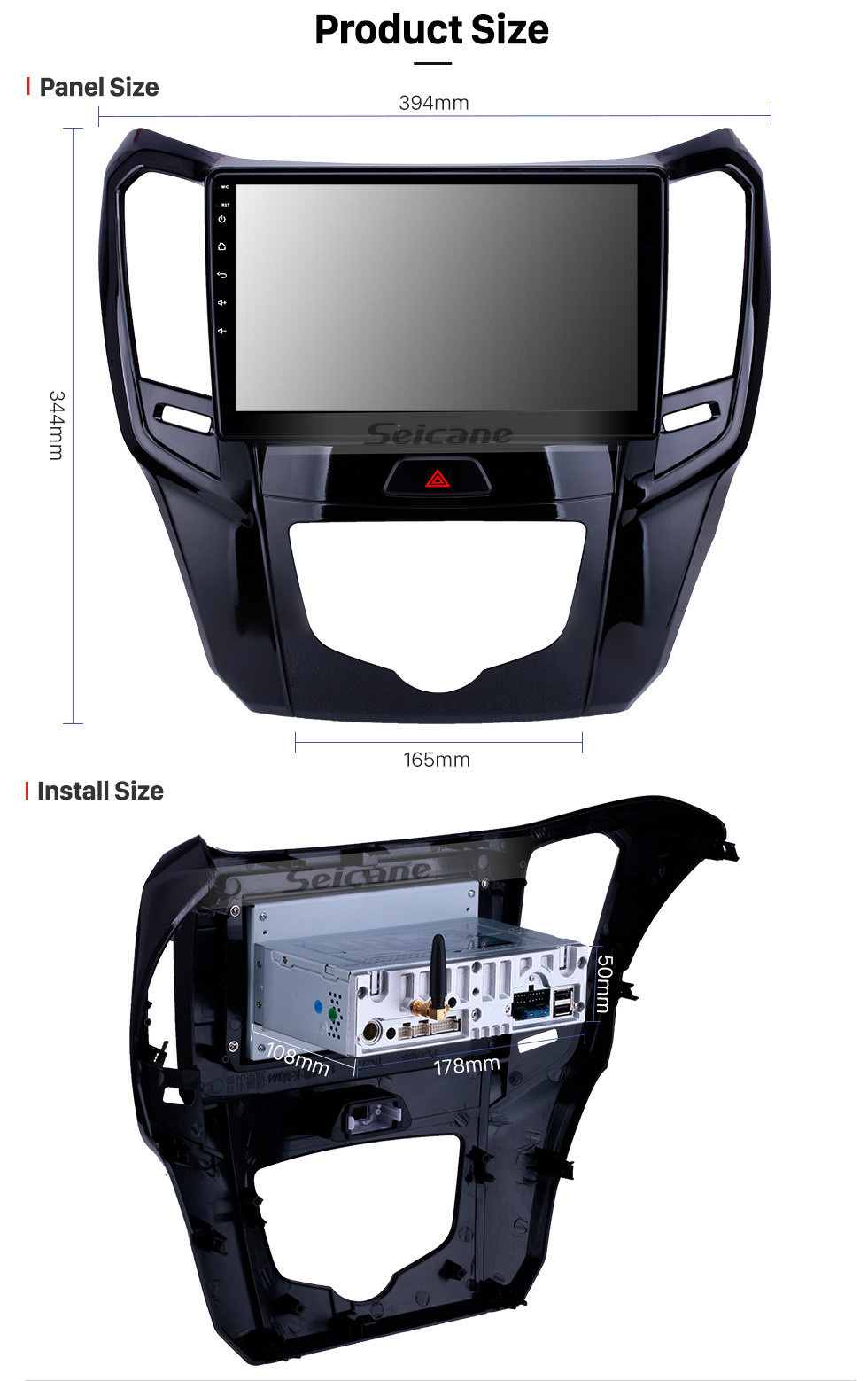 Seicane 10.1 pouces Android 11.0 Radio pour 2014 2015 Grande Muraille M4 Bluetooth Wifi HD Navigation GPS Navigation tactile Carplay USB support DVR OBD2 caméra de recul