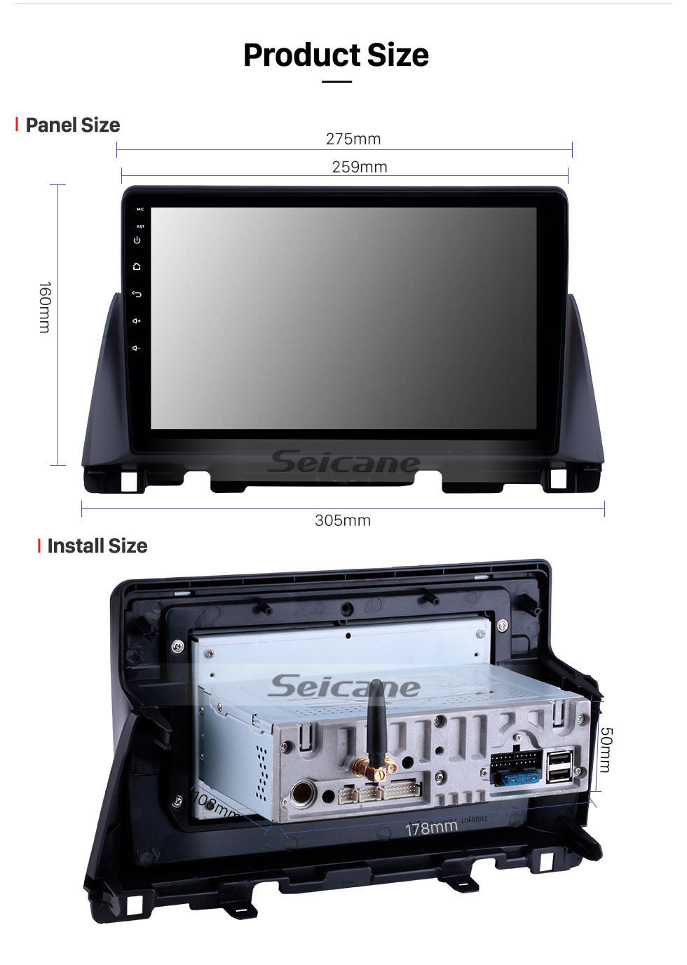 Seicane 10,1-дюймовый Android 11.0 Радио для 2007-2010 Ford Mondeo-Zhisheng Авто A / C Bluetooth HD Сенсорный экран GPS-навигатор Carplay Поддержка USB TPMS OBD2