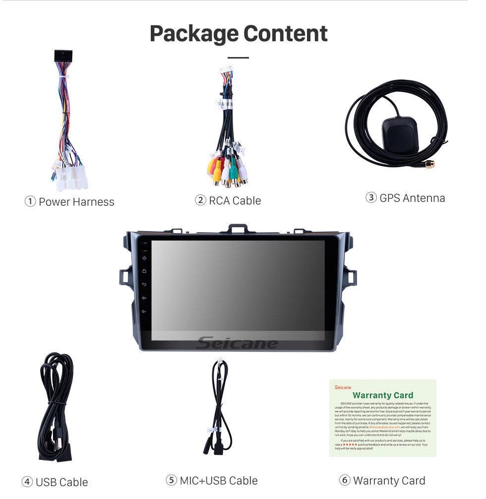 Seicane 9-дюймовая система GPS-навигации Android 12.0 для Toyota COROLLA 2006-2011 гг. с Bluetooth-радио HD 1024 * 600 сенсорный экран OBD2 DVR TV 1080P Video 3G WIFI Управление на рулевом колесе USB SD резервная камера Четырехъядерный процессор Зеркальная связь Seicane 9-дюймовая система GPS-навигации Android 12.0 для Toyota COROLLA 2006-2011 гг. с Bluetooth-радио HD 1024 * 600 сенсорный экран OBD2 DVR TV 1080P Video 3G WIFI Управление на рулевом колесе USB SD резервная камера Четырехъядерный процессор Зеркальная связь