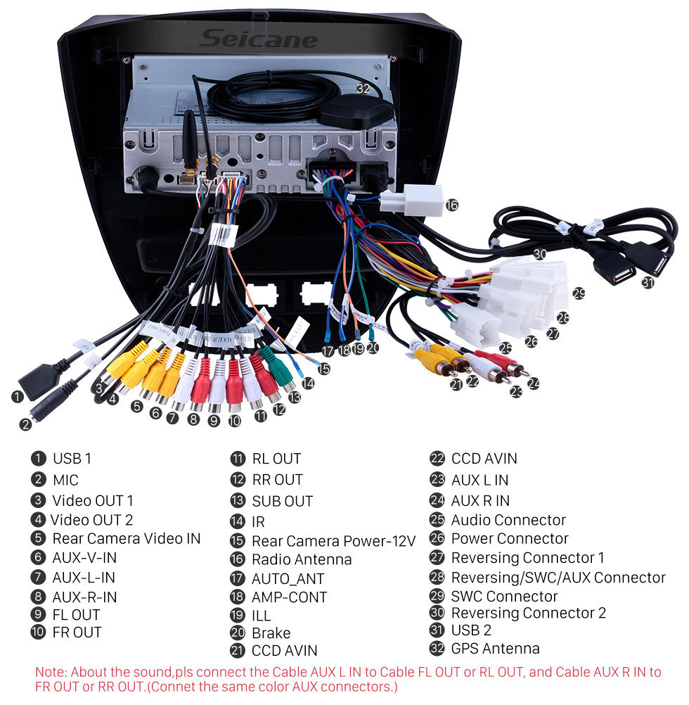 Seicane 10.1 polegada Android 11.0 Rádio para 2005-2014 Toyota Aygo Bluetooth Wi-fi HD Touchscreen Navegação GPS Carplay USB suporte DVR TV Digital TPMS