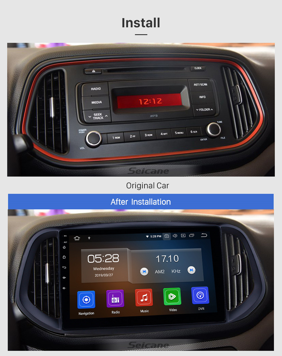 Seicane 10.1 pouces Android 11.0 Radio pour 2014 2015 2016 2017 Kia KX3 Bluetooth Wifi HD Touchscreen GPS Navigation Carplay USB support DVR Digital TV TPMS