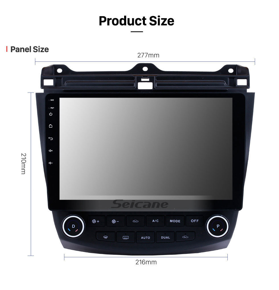 Seicane 10,1 Zoll Android 11.0 2003-2007 Honda Accord 7 Radio Bluetooth GPS Navigationssystem mit Auto-Rückfahrkamera 3G WiFi Mirror Link OBD2 1080P Video Lenkradsteuerung