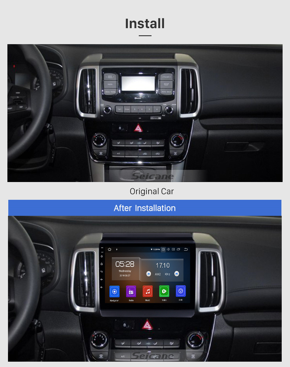 Seicane Android 11.0 9 polegada 2018-2019 Hyundai ix35 HD Touchscreen GPS Rádio de Navegação com Bluetooth USB Música Carplay WIFI suporte Link do Espelho OBD2 DVR