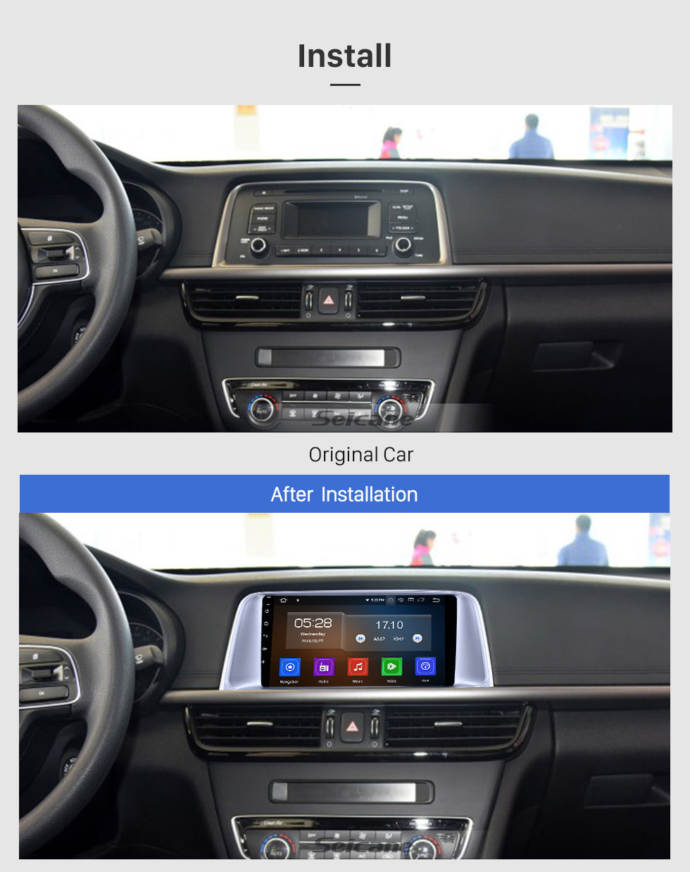 Seicane Android 13.0 9-дюймовый GPS-навигатор для 2015 2016 2017 Kia K5 с сенсорным экраном HD Carplay Bluetooth WIFI Поддержка USB AUX Mirror Link OBD2 SWC