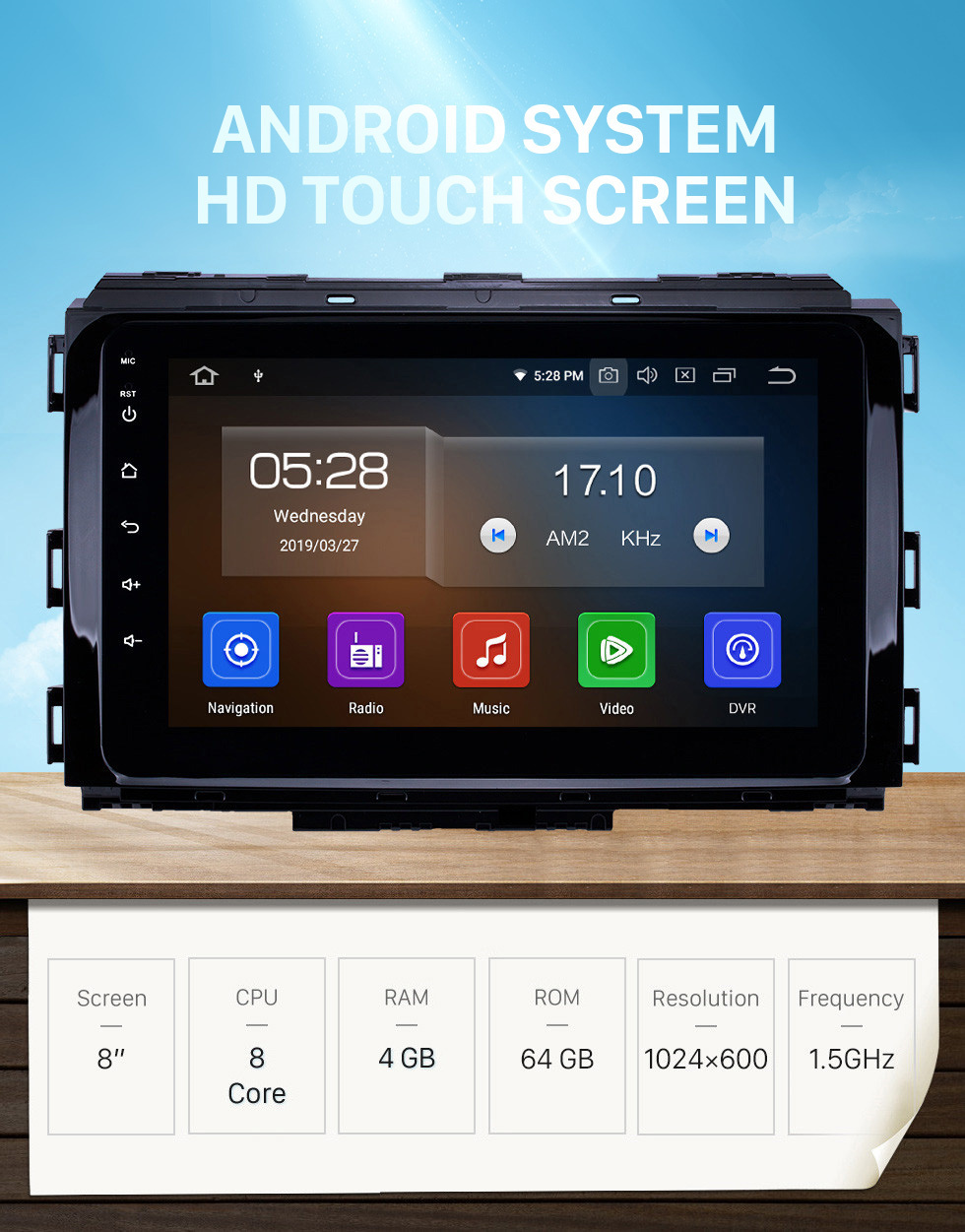 Seicane 8 дюймов 2014-2019 Kia Carnival Android 12.0 GPS-навигация Радио Bluetooth HD с сенсорным экраном AUX Carplay Music поддержка 1080P Видео Цифровое ТВ Задняя камера