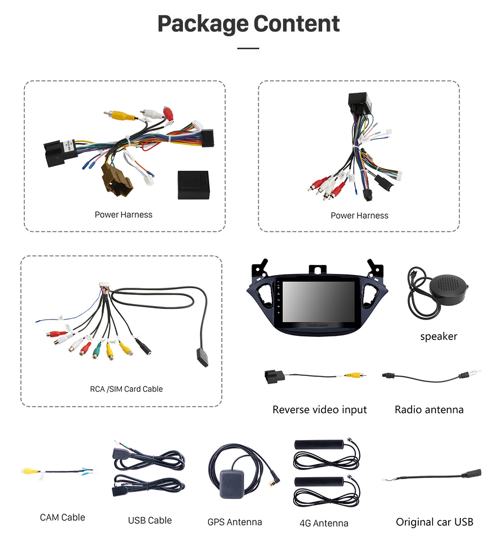 Seicane 9 inch Android 13.0 2015-2019 Opel Corsa/2013-2016 Opel Adam GPS Navigation Radio with Touchscreen Carplay Bluetooth AUX support OBD2 DVR