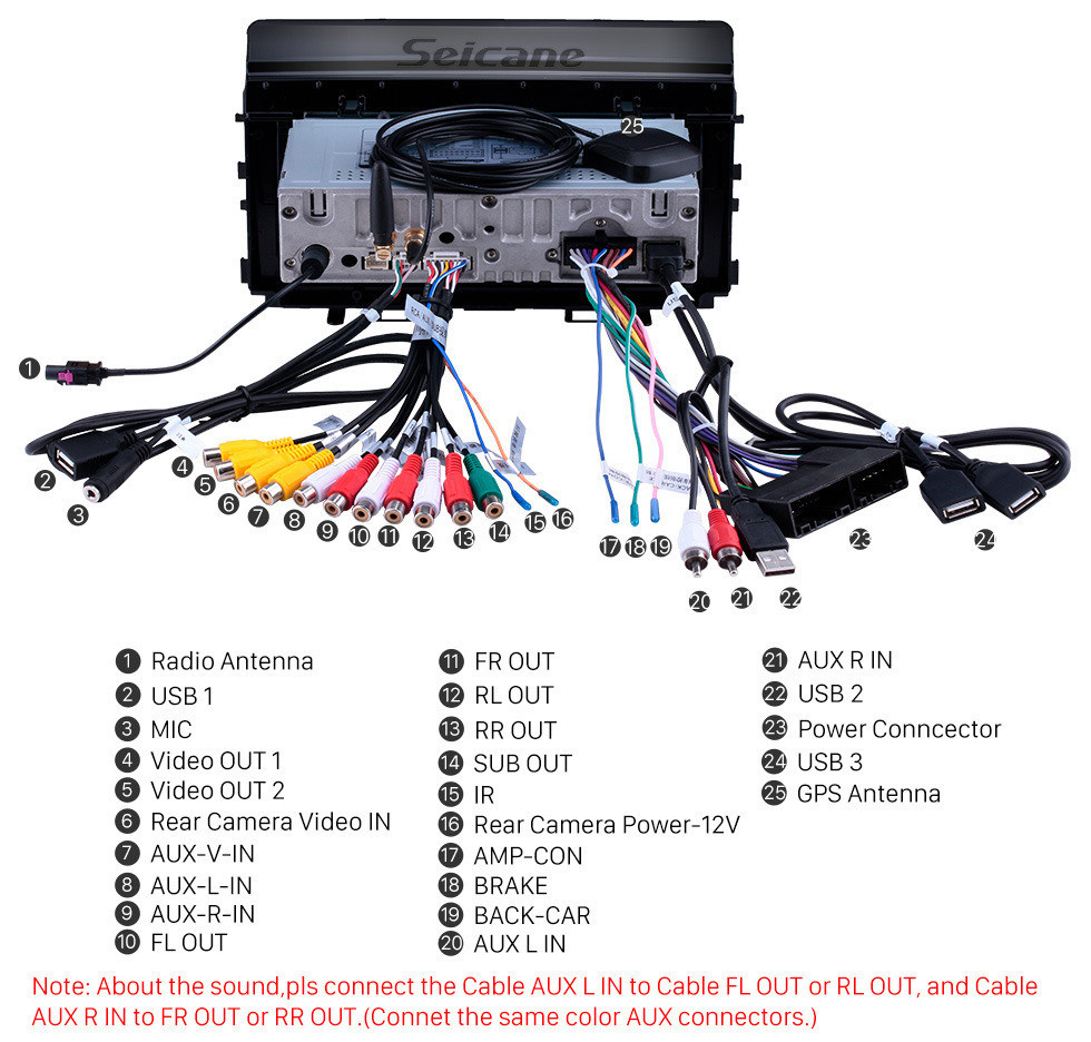 Seicane 2017-2019 Kia Rio Android 11.0 9-дюймовый GPS-навигация Радио Bluetooth HD с сенсорным экраном USB Carplay Поддержка музыки TPMS Управление на руле DAB +
