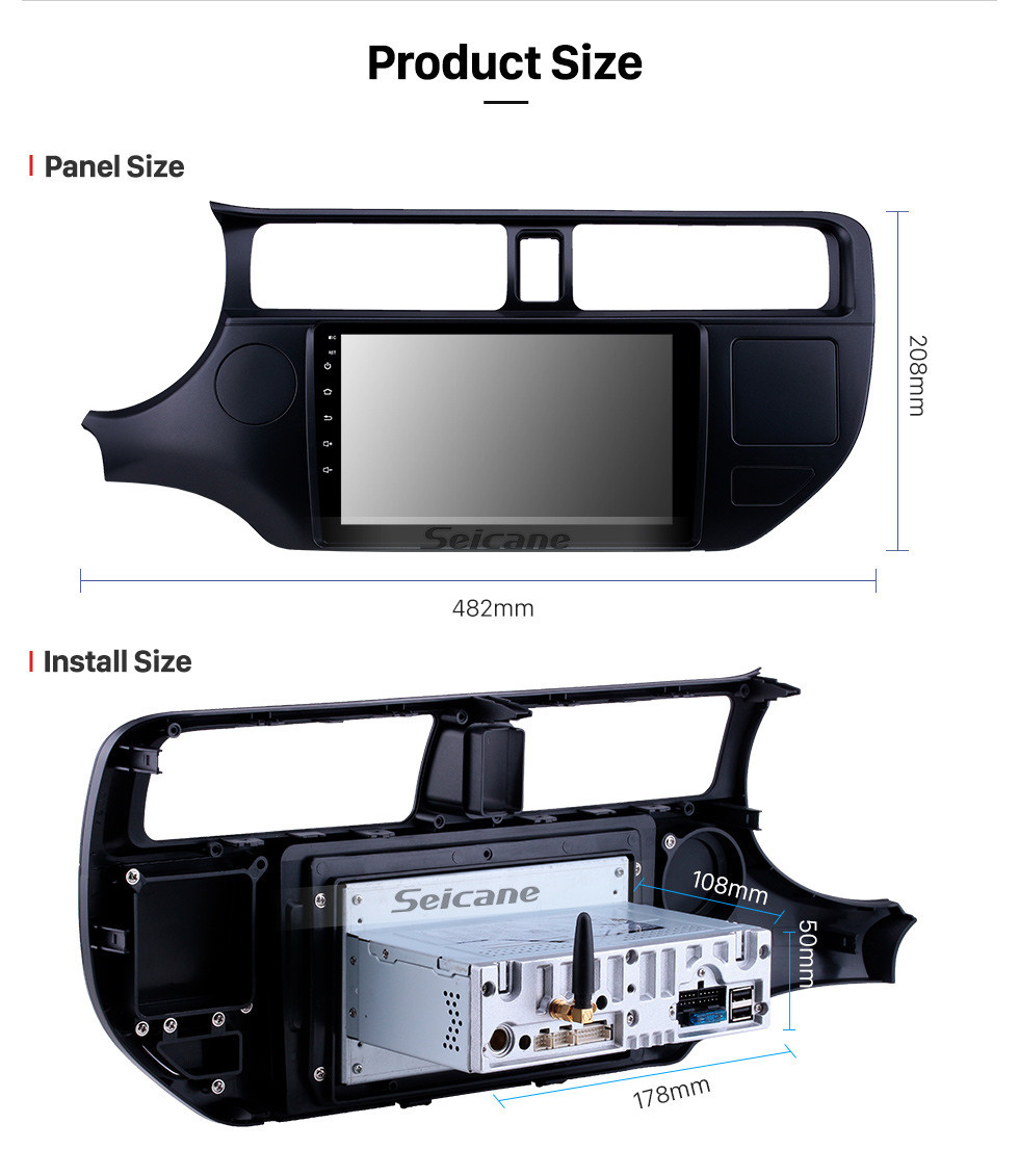 Seicane 9 inch Android 11.0 Radio for 2012-2014 Kia Rio LHD Kia Rio EX with GPS Navigation HD Touchscreen Bluetooth Carplay Audio System support Steering Wheel Control