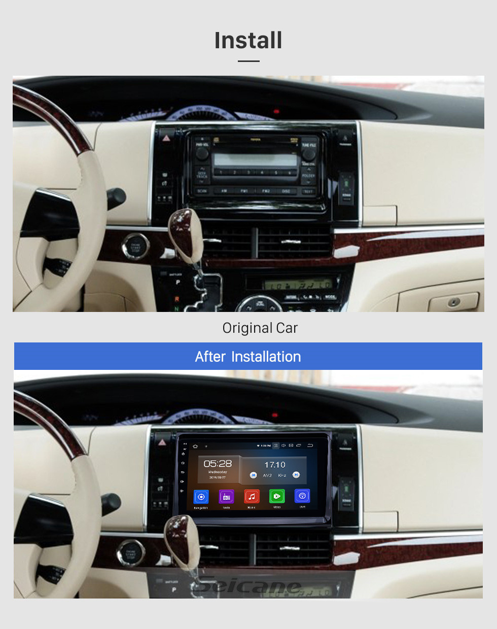 Seicane HD Touchscreen 2006-2012 Toyota Previa Android 11.0 9 inch GPS Navigation Radio Bluetooth USB Carplay WIFI Music AUX support TPMS SWC OBD2 Digital TV Seicane HD Touchscreen 2006-2012 Toyota Previa Android 11.0 9 inch GPS Navigation Radio Bluetooth USB Carplay WIFI Music AUX support TPMS SWC OBD2 Digital TV