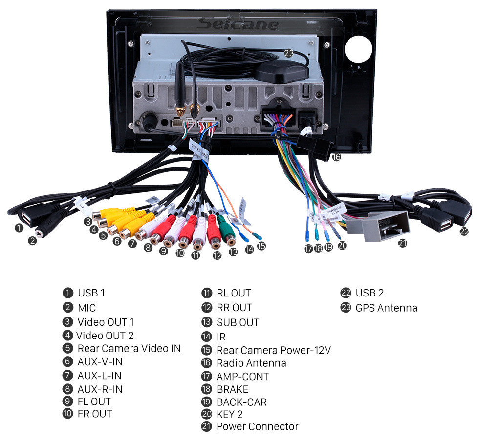 Seicane Android 11.0 Radio de navegación GPS de 9 pulgadas para 2015-2017 Honda BRV LHD con pantalla táctil de alta definición Carplay Bluetooth WIFI USB AUX compatible con Mirror Link OBD2 SWC