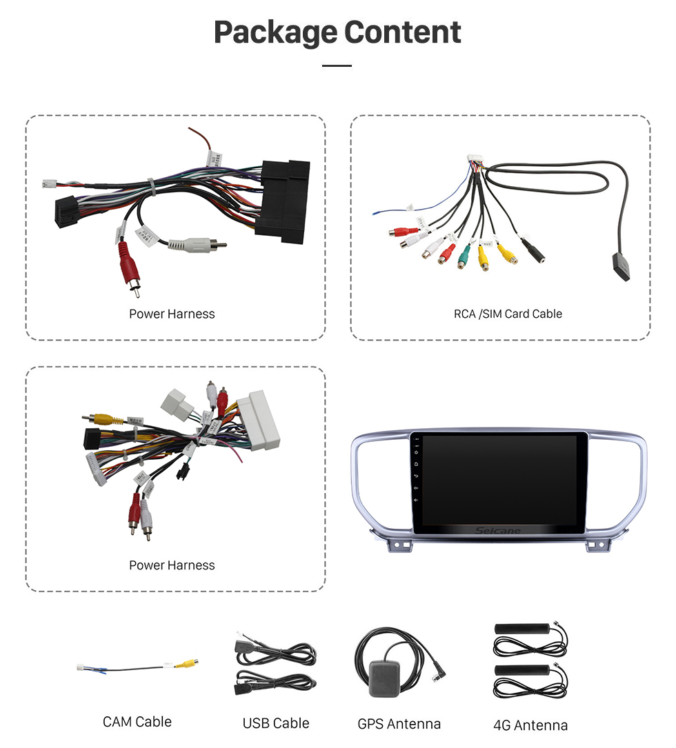 Seicane Aftermarket Navegación GPS Radio para 2018-2019 Kia Sportage R Android 11.0 Pantalla táctil de 9 pulgadas con Carplay Bluetooth AUX soporte SWC Cámara de respaldo DAB +