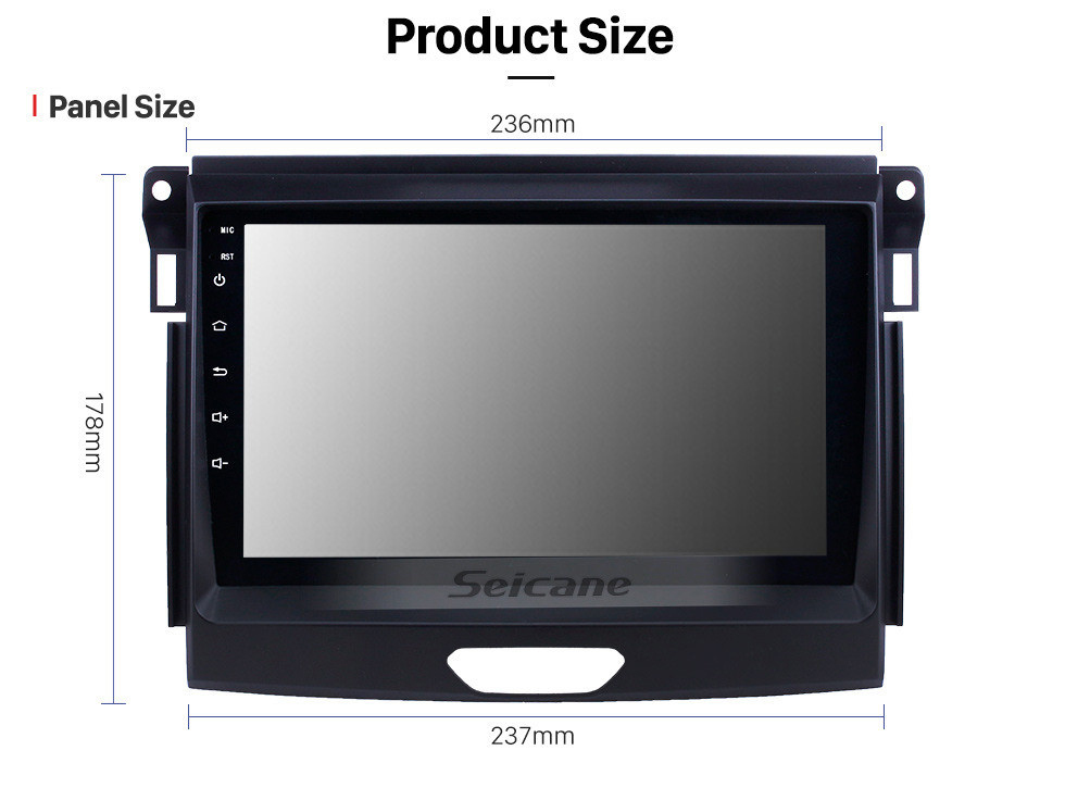 Seicane All in one Android 12.0 9 inch 2015 Ford Ranger Radio with GPS Navigation Touchscreen Carplay Bluetooth USB support Mirror Link 1080P Video SWC