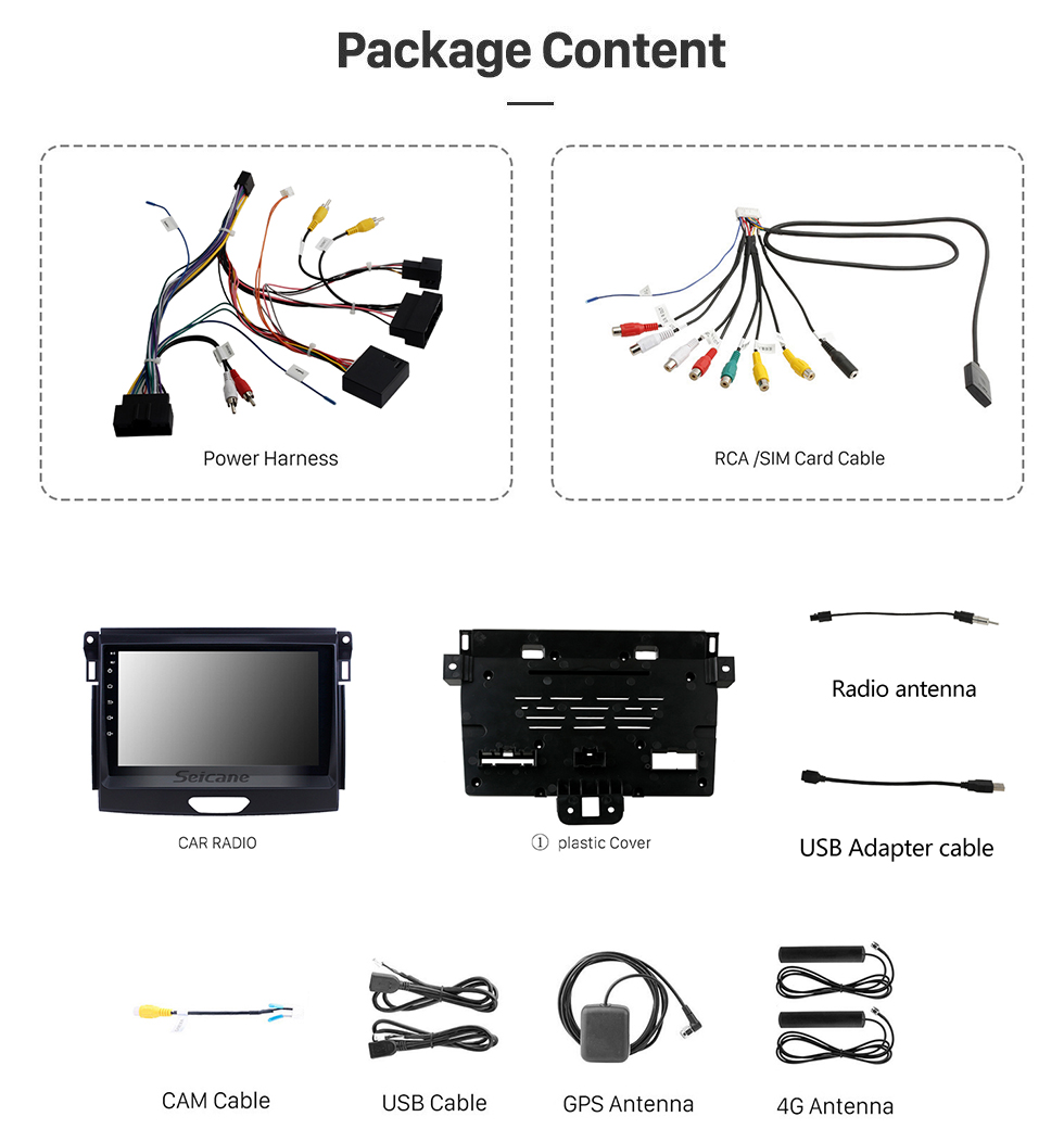 Seicane Todo en uno Android 13.0 9 pulgadas 2015 Ford Ranger Radio con navegación GPS Pantalla táctil Carplay Bluetooth Soporte USB Mirror Link 1080P Video SWC Seicane Todo en uno Android 13.0 9 pulgadas 2015 Ford Ranger Radio con navegación GPS Pantalla táctil Carplay Bluetooth Soporte USB Mirror Link 1080P Video SWC