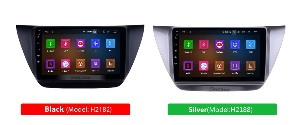 Seicane Écran tactile HD 9 pouces Android 13.0 Radio de navigation GPS pour MITSUBISHI LANCER IX 2006-2010 avec WIFI Carplay Bluetooth USB prise en charge RDS OBD2 DVR 4G