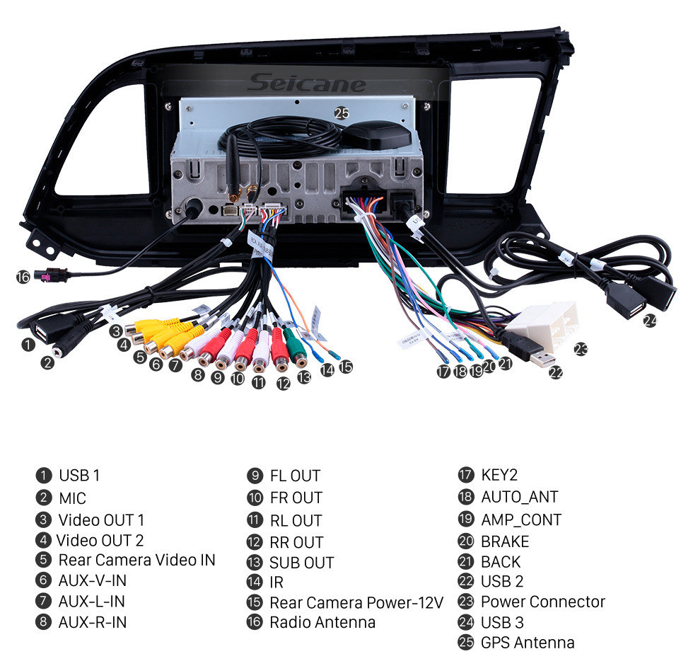 Seicane Pour 2001 2002-2005 Mitsubishi Airtrek / Outlander Radio 10.1 pouces Android 11.0 HD Écran tactile Bluetooth avec système de navigation GPS Support Carplay Caméra de recul