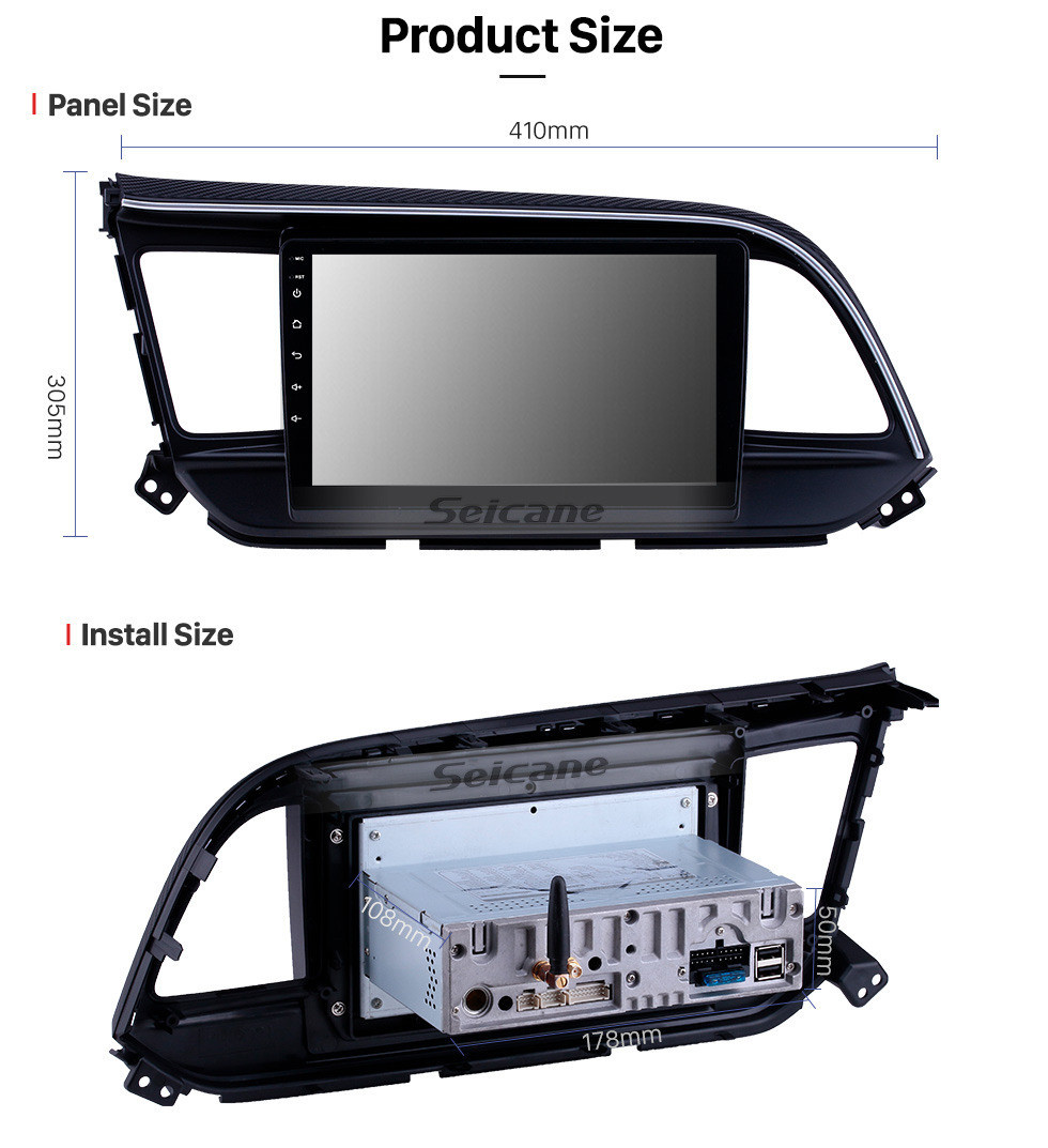 Seicane HD Touchscreen 9 inch Android 11.0 for 2016 Hyundai Elantra Radio GPS Navigation System Bluetooth Carplay support Backup camera