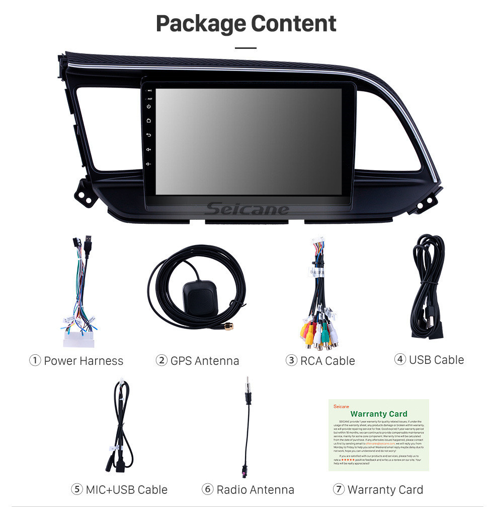 Seicane HD Touchscreen 9 inch Android 11.0 for 2016 Hyundai Elantra Radio GPS Navigation System Bluetooth Carplay support Backup camera