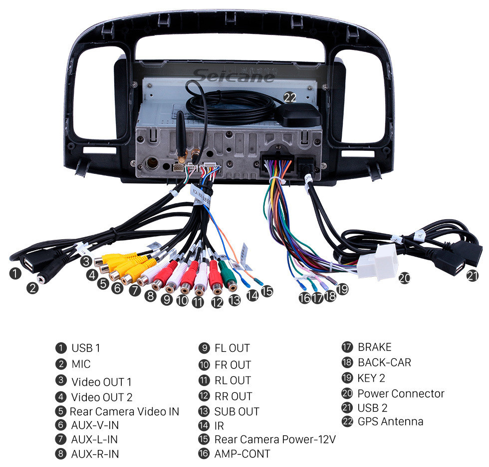 Seicane Послепродажный GPS-навигатор для 2006-2011 Hyundai Accent Android 11.0 9-дюймовое головное устройство Аудио с поддержкой Carplay Bluetooth WIFI AUX SWC TPMS