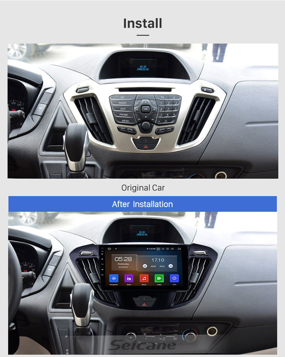 Seicane Android 11.0 9 pulgadas Radio Bluetooth para 2017 Ford JMC Tourneo Alta Versión HD Pantalla táctil GPS Navi Audio con Carplay USB WIFI compatible con RDS 4G Reproductor DVD