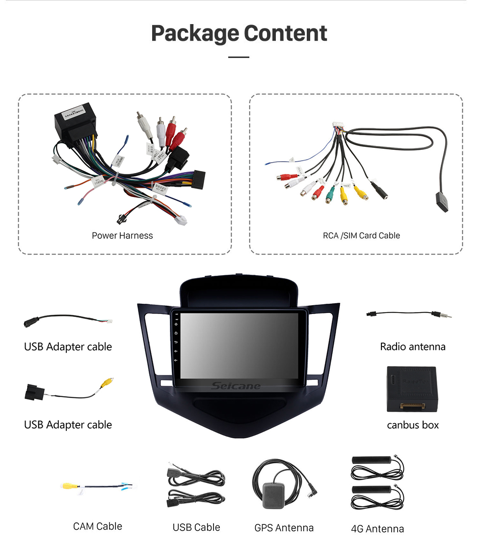 Seicane HD Touchscreen Android 13.0 9 inch Multimedia Player for 2013-2015 chevy Chevrolet CRUZE with Bluetooth wifi Carplay support 1080P Video Digital TV Seicane HD Touchscreen Android 13.0 9 inch Multimedia Player for 2013-2015 chevy Chevrolet CRUZE with Bluetooth wifi Carplay support 1080P Video Digital TV