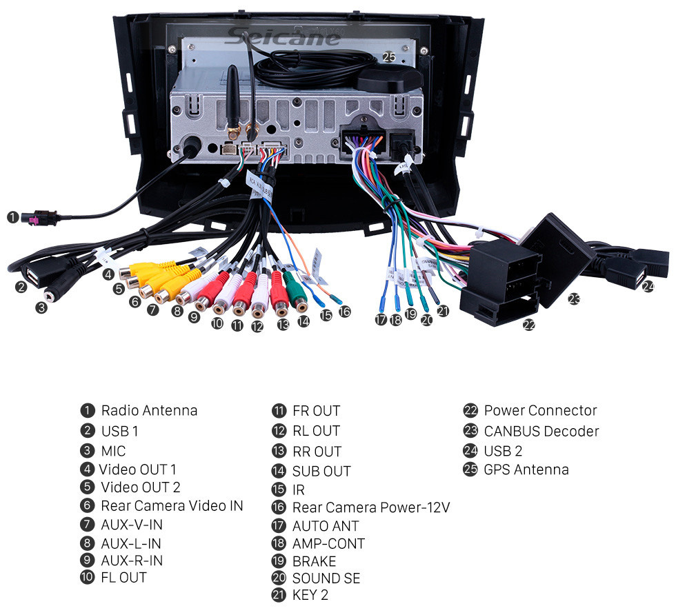 Seicane 9-дюймовый Android 11.0 2011-2016 Lifan X60 Радио в приборной панели Bluetooth GPS Автомобильная аудиосистема Поддержка Wi-Fi 3G Mirror Link OBD2 Резервная камера MP3 MP4 DVR AUX DVD-плеер