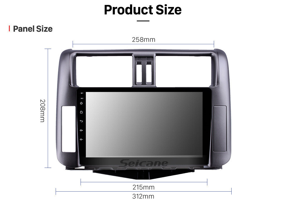 Seicane OEM 9 inch Android 11.0 HD Touchscreen Bluetooth Radio for 2010-2013 Toyota Prado 150 with GPS Navigation USB FM auto stereo Wifi AUX support DVR TPMS Backup Camera OBD2 SWC