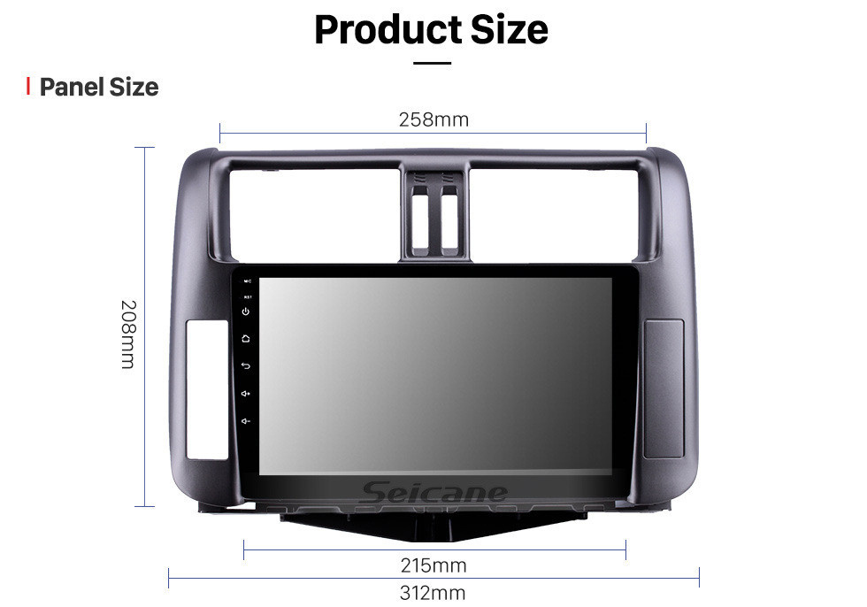 Seicane OEM 9 Zoll Android 11.0 HD Touchscreen Bluetooth Radio für 2010-2013 Toyota Prado 150 mit GPS Navigation USB FM Auto Stereo Wifi AUX Unterstützung DVR TPMS Rückfahrkamera OBD2 SWC