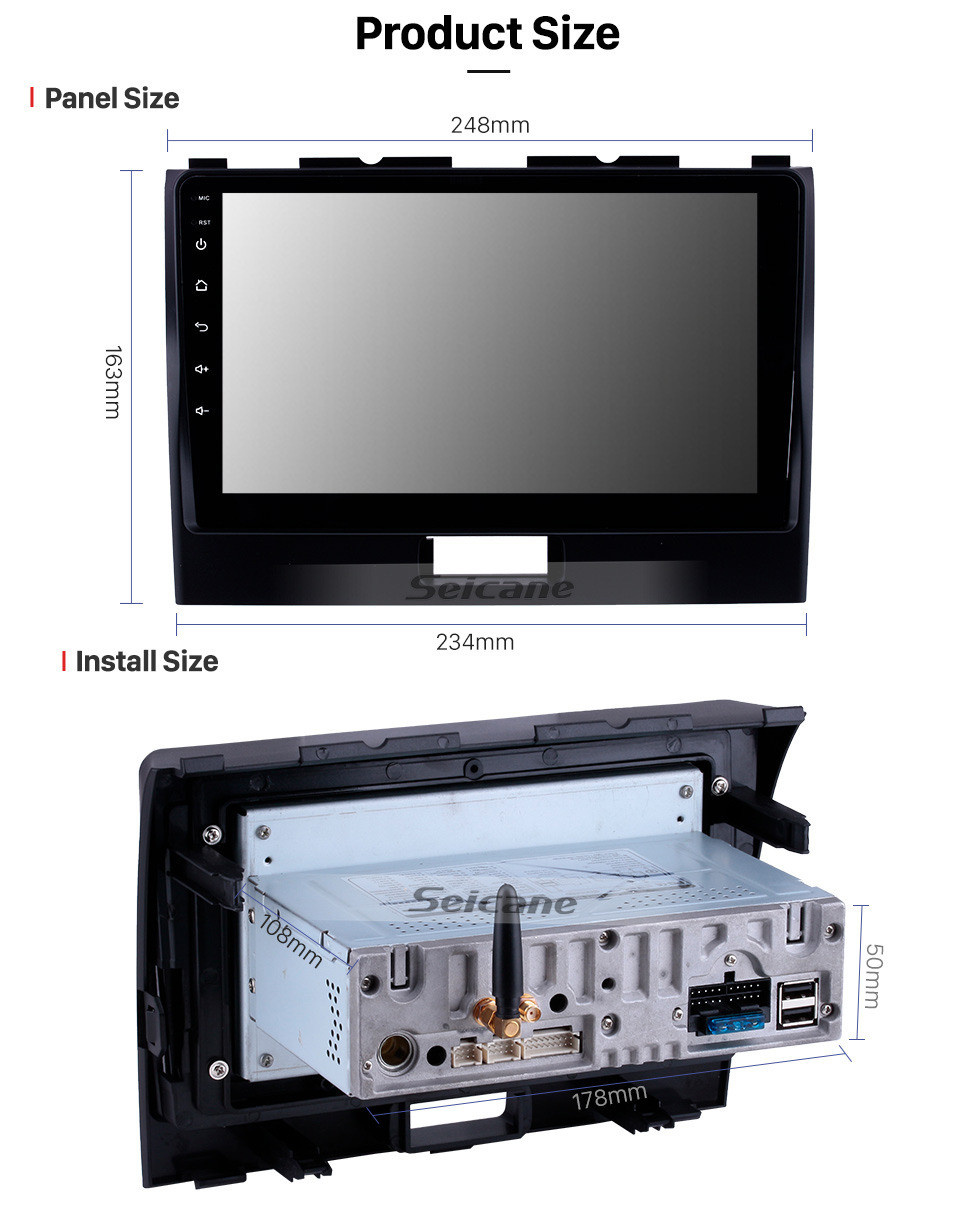 Seicane 2010-2018 Suzuki WAGONR Sistema de navegación GPS estéreo para auto con Android 11.0 de 9 pulgadas Radio con pantalla táctil HD Bluetooth WIFI USB Soporte DAB + OBDII SWC