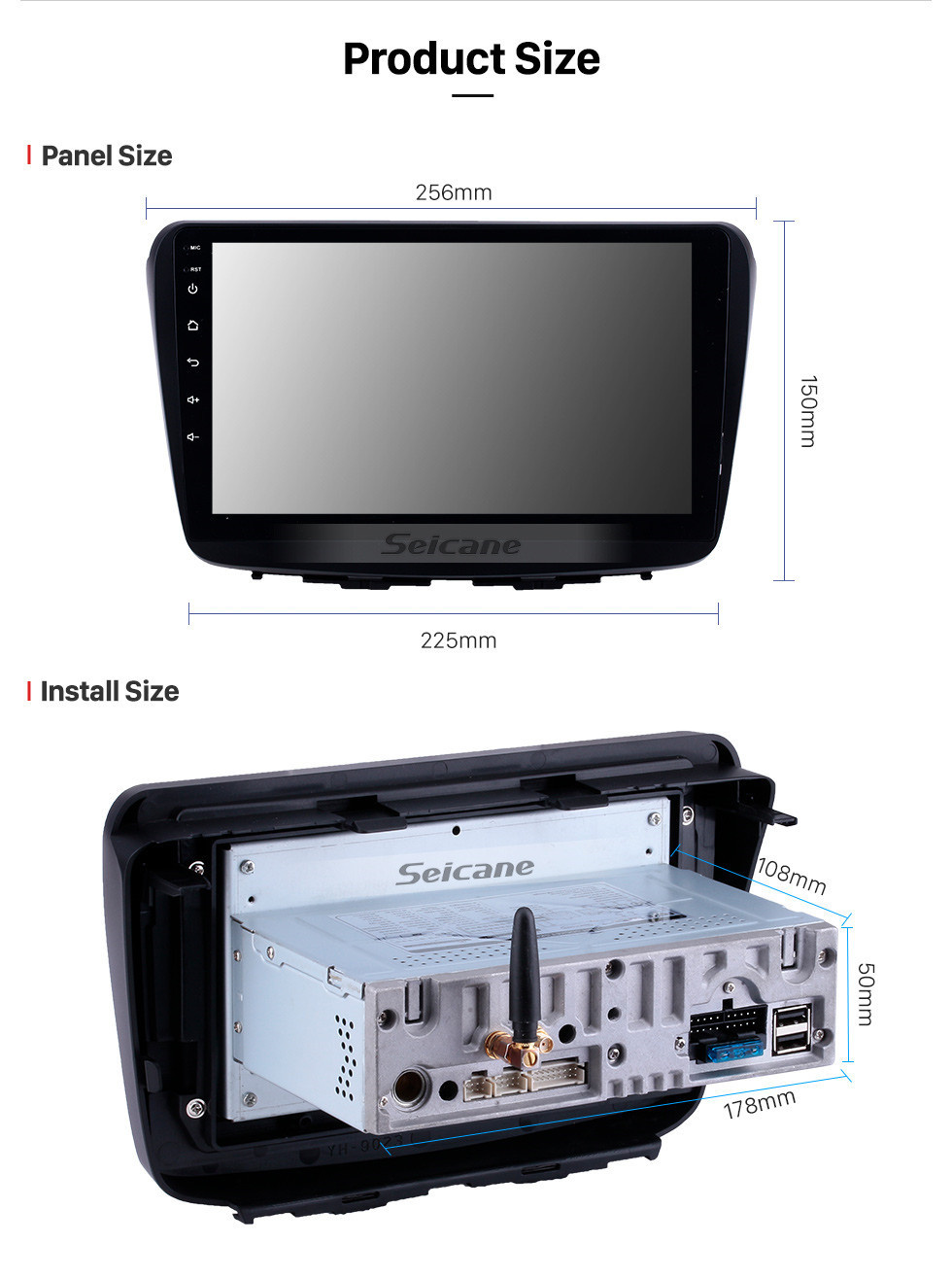 Seicane Pantalla táctil de 9 pulgadas con Android 11.0 HD 2015-2017 Suzuki BALENO Sistema de navegación GPS para automóvil Radio auto con WIFI Bluetooth música USB FM Soporte SWC TV digital OBD2 DVR