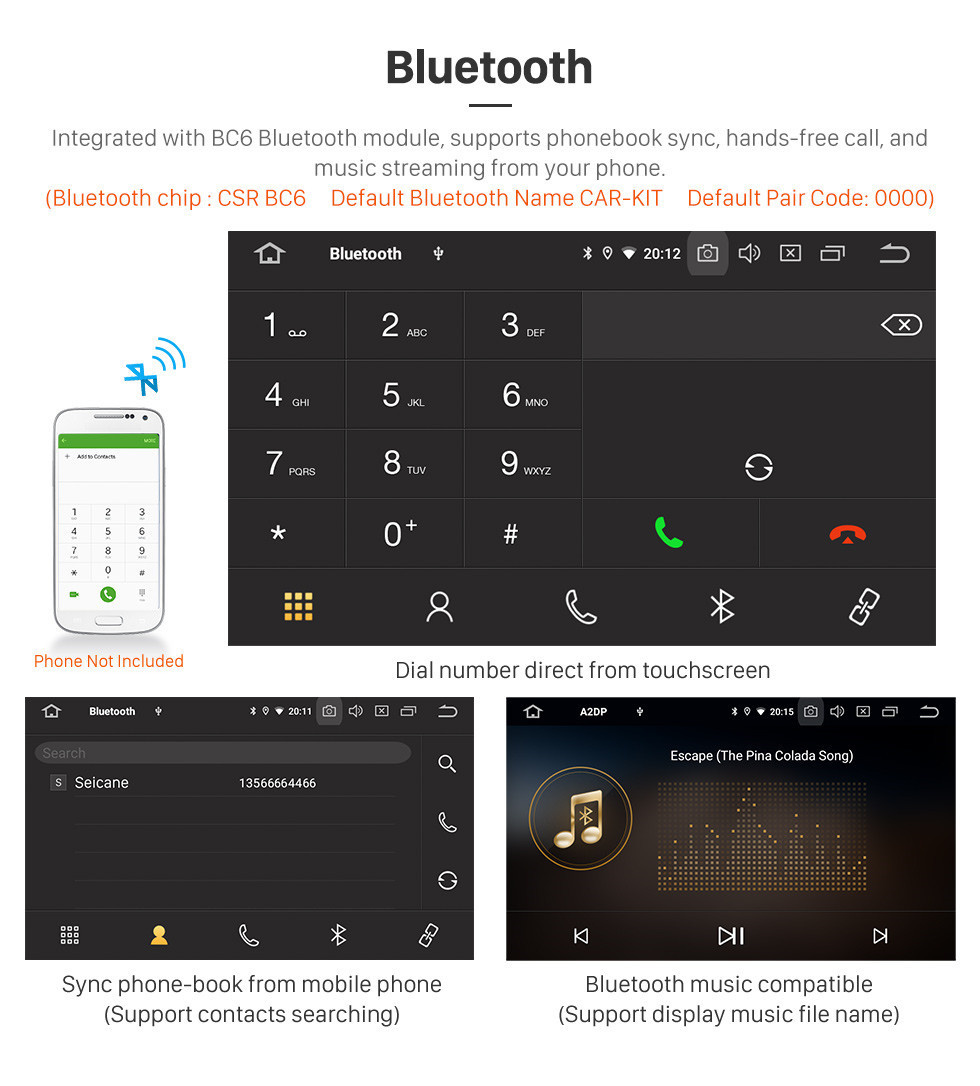 Seicane 9 pouces Android 11.0 HD Écran tactile 2015-2017 Suzuki BALENO Système de navigation GPS de voiture Auto Radio avec musique WIFI Bluetooth USB Soutien SWC TV numérique OBD2 DVR