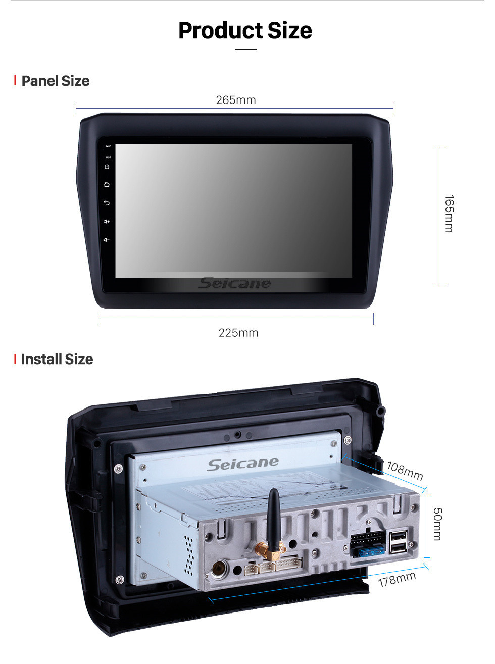 Seicane 2017-2019 SUZUKI Swift 9 Zoll Android 11.0 HD Touchscreen Auto Stereo GPS-Navigationssystem Radio Bluetooth WIFI USB Unterstützung DAB + OBDII SWC