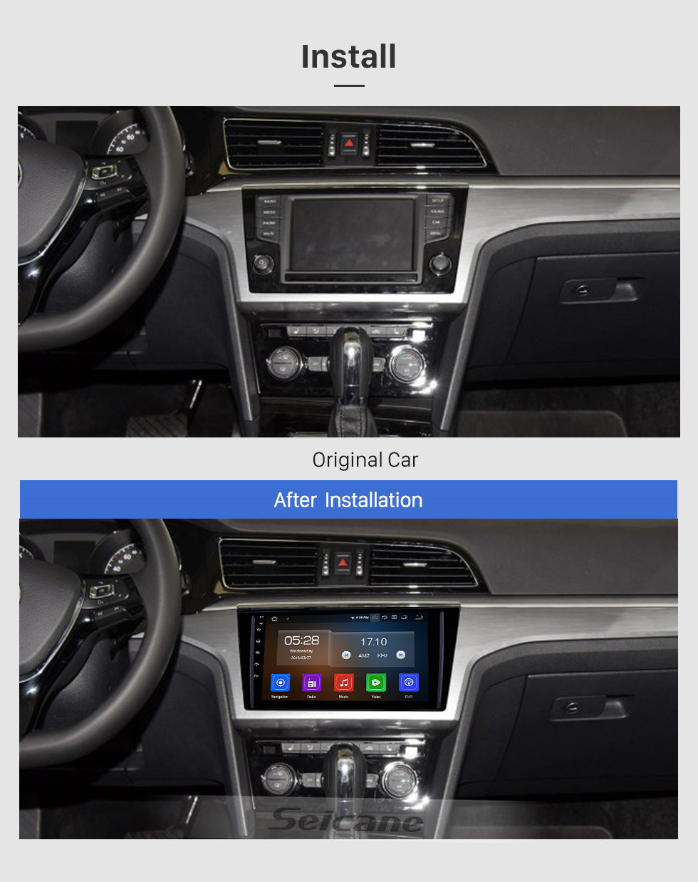 Seicane 2015-2016 VW Volkswagen Lamando Android 11.0 9 polegadas Navegação GPS Rádio Bluetooth HD Touchscreen USB Carplay Música suporte TPMS DAB + 1080P Video