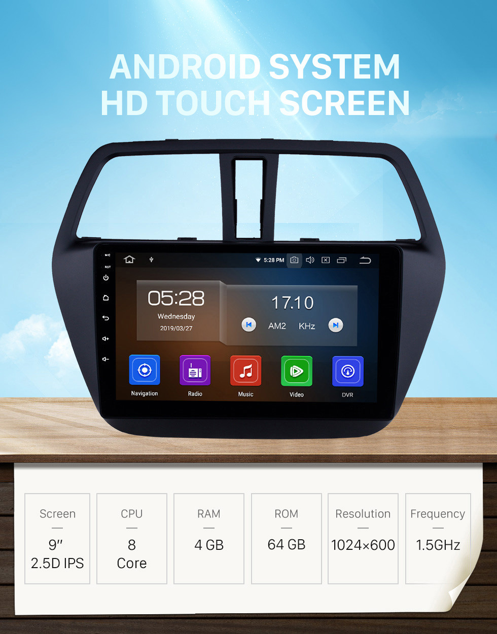 Seicane HD Touchscreen 2013-2016 Suzuki SX4 S-Cross Android 11.0 9 inch GPS Navigation Radio Bluetooth USB Carplay WIFI AUX support DAB+ Steering Wheel Control