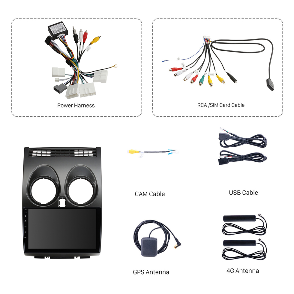 Seicane 9 Polegada 2008-2015 Nissan Qashqai 1 J10 Android 13.0 HD Touchscreen Rádio Bluetooth com Navegação GPS USB FM WIFI suporte 4G 1080 P Câmera de Backup de Vídeo Controle de Volante Carplay