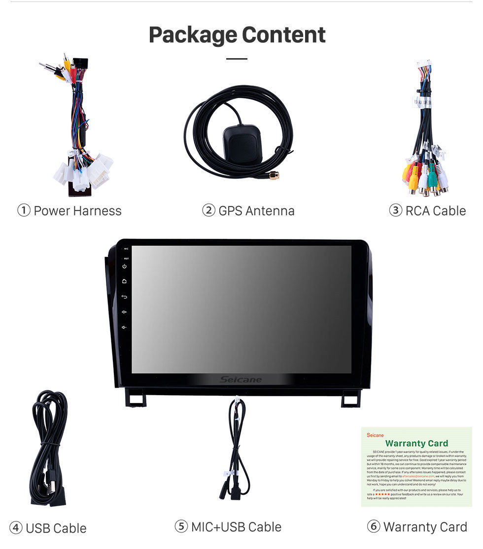 Seicane OEM 10.1 pouces Android 11.0 pour 2006-2014 Toyota Sequoia Radio Système de navigation GPS avec écran tactile HD avec Bluetooth WiFi Carplay support Caméra de recul Seicane OEM 10.1 pouces Android 11.0 pour 2006-2014 Toyota Sequoia Radio Système de navigation GPS avec écran tactile HD avec Bluetooth WiFi Carplay support Caméra de recul