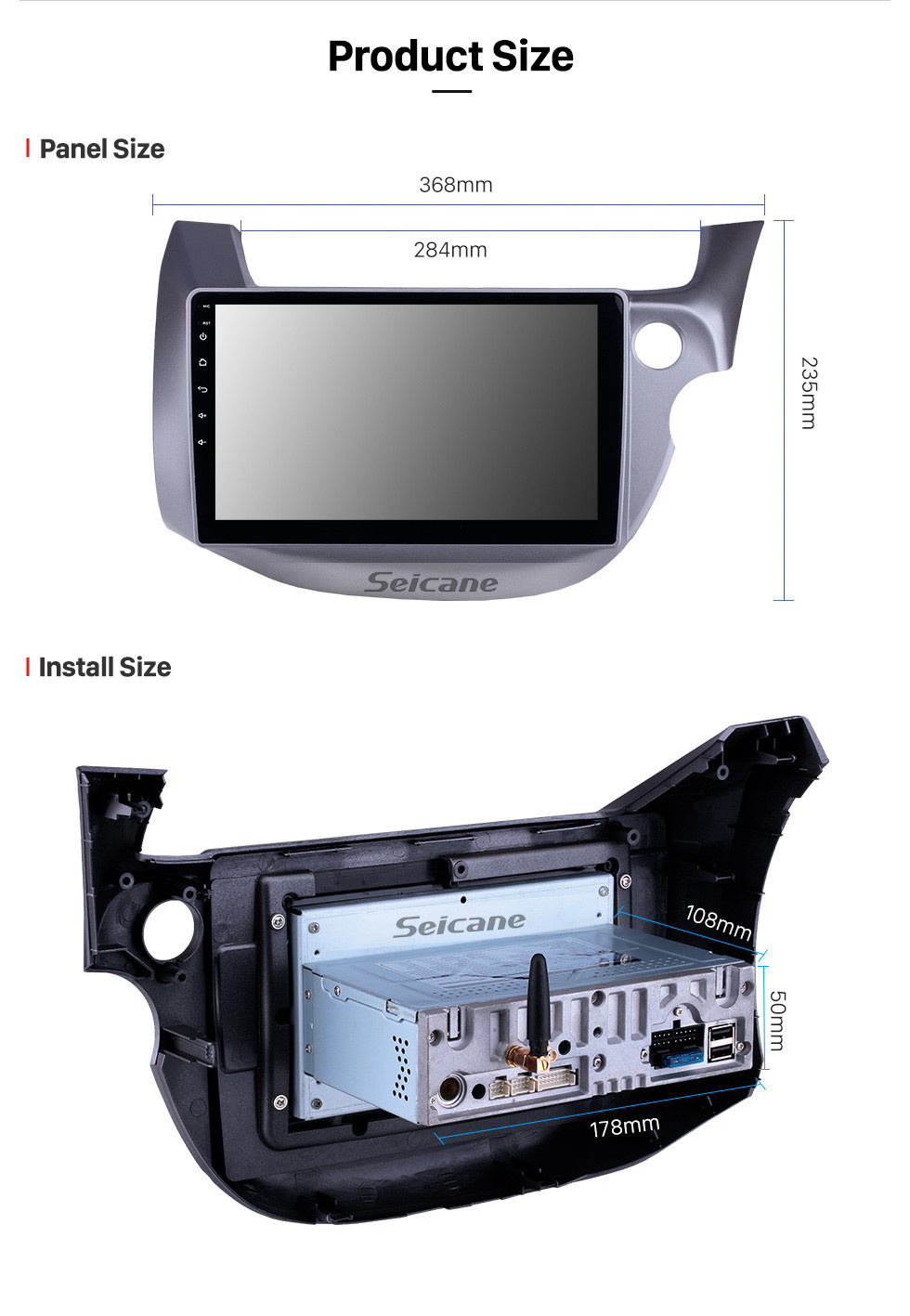 Seicane HD Touchscreen 10,1 Zoll Android 11.0 für 2008 Honda Fit RHD Radio GPS Navigationssystem Bluetooth Carplay Unterstützung Rückfahrkamera