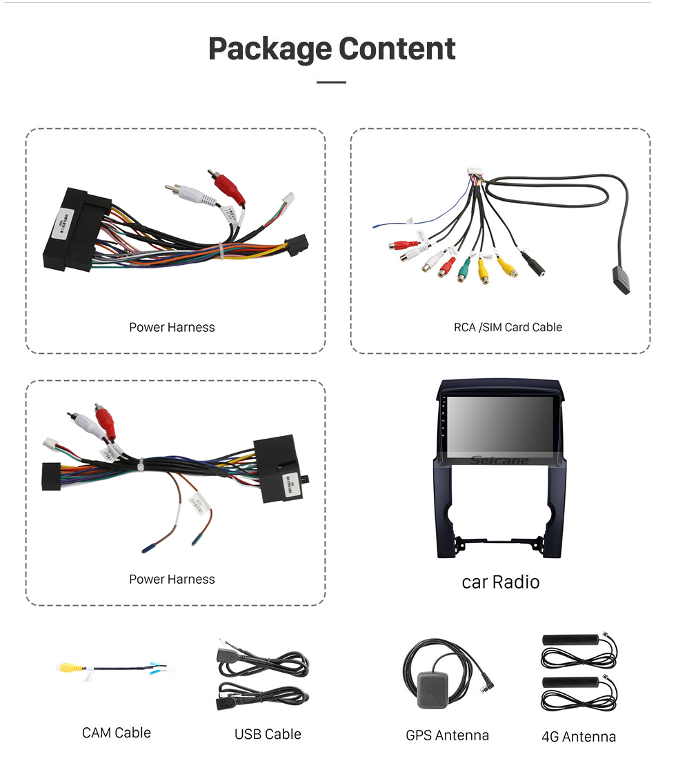 Seicane 10.1 inch 2009 2010 2011 2012 KIA Sorento Android 13.0 GPS Navigation Radio Bluetooth 4G WIFI Rearview Camera USB DVD Player TPMS Backup Camera 1080P